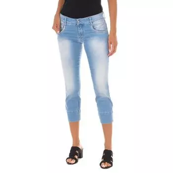 Женские эластичные брюки-капри с потертостями 10DB50294 25-USA синий