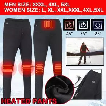 Женские брюки с подогревом Plus Velvet Electric Warm Брюки USB Эластичный пояс с подогревом L чёрный