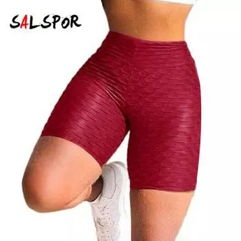 Женские брюки с пятью точками, однотонные брюки для бега для фитнеса, брюки с пузырьками, леггинсы с высокой талией и бедрами M светло-фиолетовый