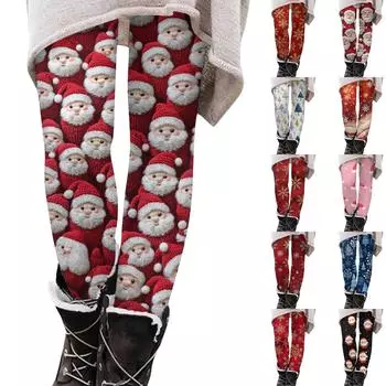 Женские брюки с принтом, эластичные мягкие хлопковые леггинсы, повседневная домашняя пижама S синий