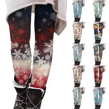 Женские брюки с принтом, эластичные мягкие хлопковые леггинсы, повседневная домашняя пижама XXL синий