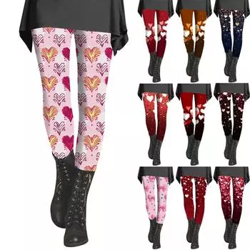 Женские брюки с принтом, эластичные мягкие хлопковые леггинсы, повседневная домашняя пижама M