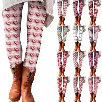 Женские брюки с принтом, эластичные мягкие хлопковые леггинсы, повседневная домашняя пижама XL