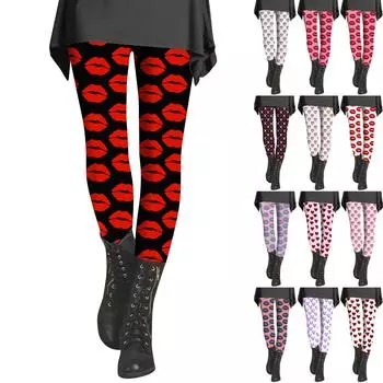 Женские брюки с принтом, эластичные мягкие хлопковые леггинсы, повседневная домашняя пижама L