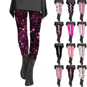 Женские брюки с принтом, эластичные мягкие хлопковые леггинсы, повседневная домашняя пижама S бежевый