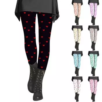 Женские брюки с принтом, эластичные мягкие хлопковые леггинсы, повседневная домашняя пижама XXL розовый