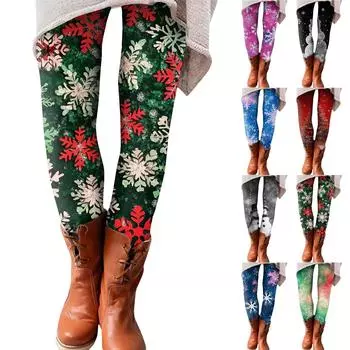 Женские брюки с рождественским принтом, эластичные, мягкие, повседневные, домашние, спальные брюки XXXL винный