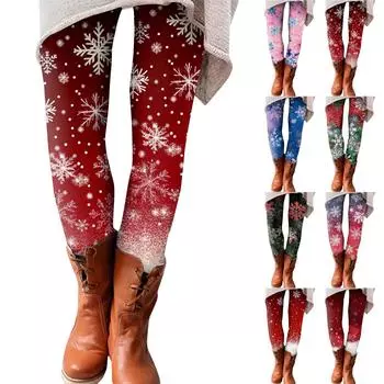 Женские брюки с рождественским принтом, эластичные, мягкие, повседневные, домашние, спальные брюки XL розовый