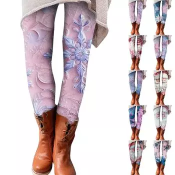 Женские брюки с рождественским принтом, эластичные, мягкие, повседневные, домашние, спальные брюки XXXL