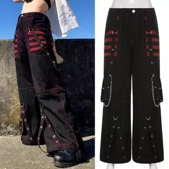 Женские брюки с высокой талией, цветные, широкие, повседневные брюки свободного кроя в стиле ретро S чёрный