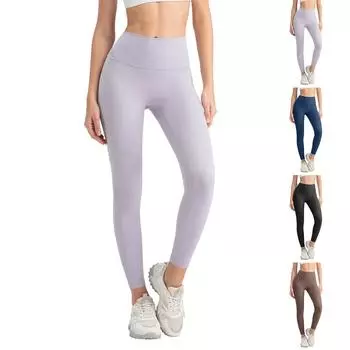 Женские брюки с высокой талией для контроля живота, спортивные тренировки, бег, йога, тренажерный зал, танцевальные брюки M чёрный