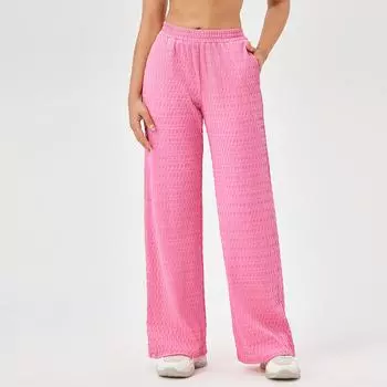 Женские брюки с высокой талией для контроля живота, спортивные тренировки, бег, йога, тренажерный зал, танцевальные брюки S розовый