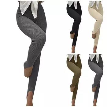 Женские брюки с высокой талией для тренировок, бега, похудения, йоги, степ-штаны, обтягивающие спортивные штаны L чёрный