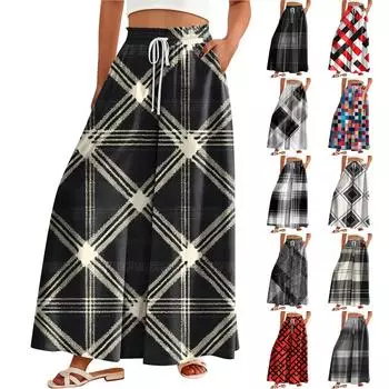 Женские брюки с высокой талией и карманами, повседневные брюки с принтом L бежевый