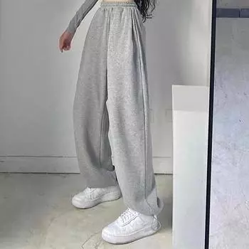 Женские брюки с высокой талией и шнурком, свободные тонкие спортивные повседневные спортивные штаны в комплекте, спортивные повседневные спортивные штаны плюс бархат S мох зеленого