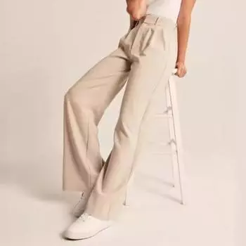 Женские брюки с застежкой-молнией на пуговицы, однотонные брюки с карманами, прямые, широкие, для офиса S коричневый