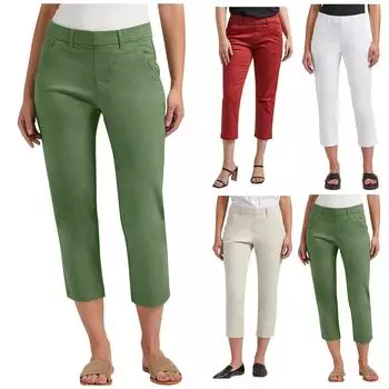 Женские брюки, сплошной цвет, плотные эластичные повседневные капри с эластичной резинкой на талии и карманами S бежевый