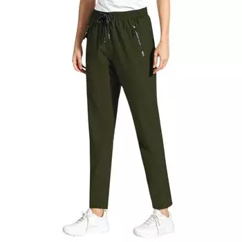 Женские брюки Stralght Pants With Pockets Lightweight Caual Loose Trousers L армия зеленый