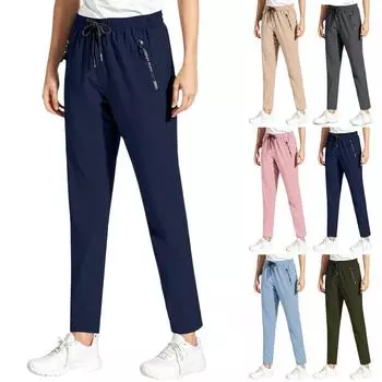 Женские брюки Stralght Pants With Pockets Lightweight Caual Loose Trousers XXL розовый