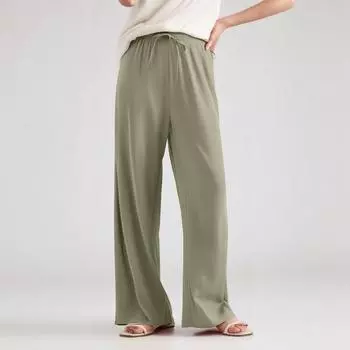 Женские брюки свободного кроя из шелка Ice Silk с завышенной талией, прямые повседневные брюки L армия зеленый