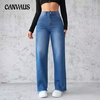 Женские брюки Temperament, эластичные прямые широкие джинсы