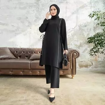 Женские брюки-туники с боковым галстуком Комбинация двойного костюма