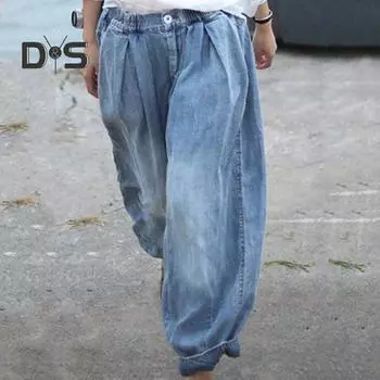 Женские брюки весна-лето свободного покроя с цветочным узором, повседневные удобные дышащие широкие брюки-фонарики, женская одежда L