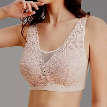 Женские бюстгальтеры больших размеров, ультратонкие кружевные бюстгальтеры без косточек, дышащие, со сборками, с регулировкой, большие чашки 36 чёрный