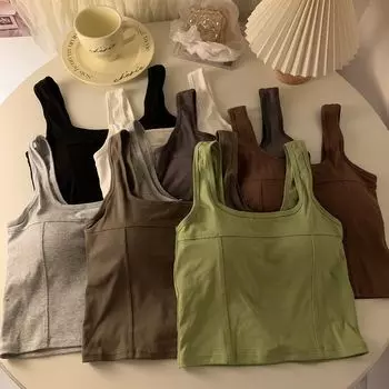 Женские бюстгальтеры, майка, однотонное длинное нижнее белье для девочек, повседневные бюстгальтеры, однотонное простое нижнее белье, внутренние топы, уличная одежда M