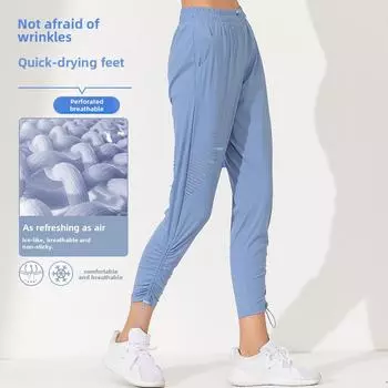 Женские быстросохнущие леггинсы для йоги и бега с высокой талией