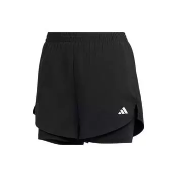 Женские быстросохнущие шорты для фитнеса Adidas Aeroready Made For Minimal с однотонным логотипом, черные HN1044 S