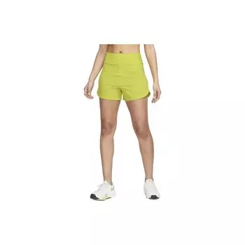 Женские быстросохнущие шорты с высокой талией на подкладке Nike Dri-Fit Bliss Solid Logo, цвет кактуса, зеленый DX6019-308 M