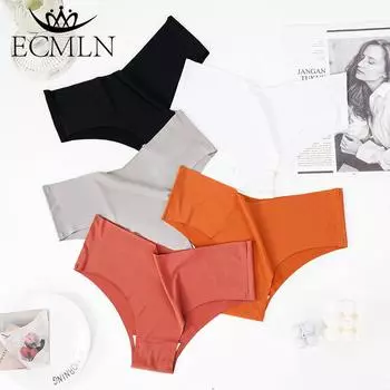 Женские цельные бесшовные трусики из ледяного шелка, V-образное дышащее нижнее белье с низкой талией, мягкое нижнее белье, приятное для кожи M белый