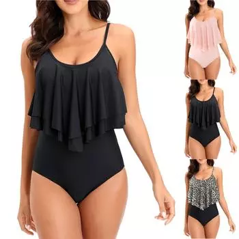 Женские цельные купальники, плавные купальники, обертывание для купания, купальный костюм для похудения M чёрный