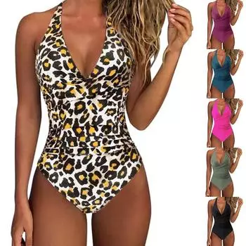 Женские цельные купальники с завязками на узле, струящиеся купальники, купальный костюм для похудения, купальный костюм One size чёрный