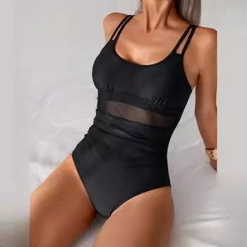 Женские цельные сетчатые купальники с U-образным вырезом и двумя бретелями для похудения S