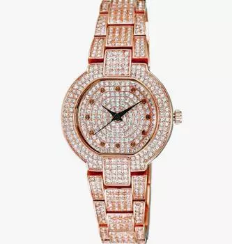 Женские часы Adee Kaye Astonish Collection Crystal Accents Rose Gold Dial Quartz AK2005-LRG