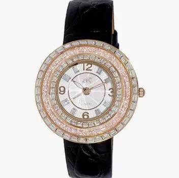 Женские часы Adee Kaye Facceta Collection Crystal Accents с белым перламутровым циферблатом и кварцевым механизмом AK2116-LWT