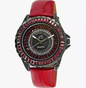 Женские часы Adee Kaye Mondo G-3 Collection с кристаллами, циферблат цвета солнечных лучей, латунь с родиевым покрытием, кварцевые AK2727-B