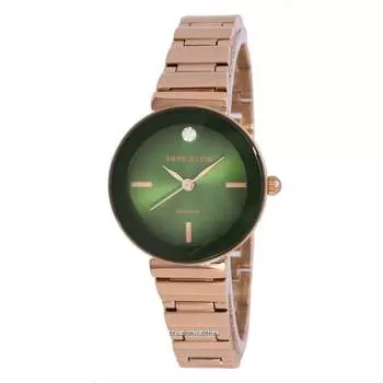 Женские часы Anne Klein Diamond Accent Green Dial Quartz 2434GNRG