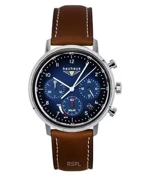Женские часы Bauhaus Chronograph Кожаный ремешок Синий циферблат Солнечные 20863 синий