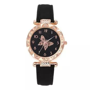 Женские часы-браслет — это стильный простой набор из пяти часов с бабочкой