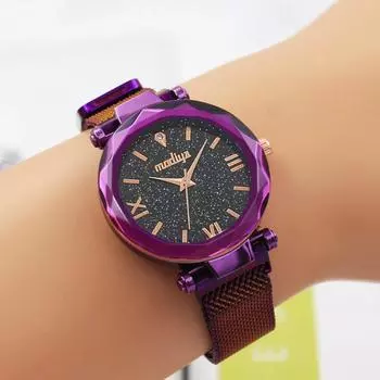 Женские часы-браслет Кварцевые часы с механизмом Простые женские часы из нержавеющей стали с сеткой из розового золота