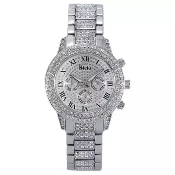 Женские часы-браслет Love Steel Belt Rhinestone Кварцевые наручные часы Роскошные модные часы для женщин серебряный