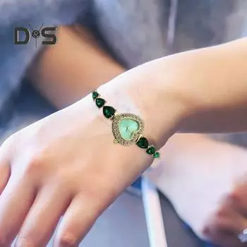 Женские часы-браслет в форме сердца со стразами, кварцевые наручные часы в форме сердца, регулируемый браслет-слайдер, наручные часы розовый