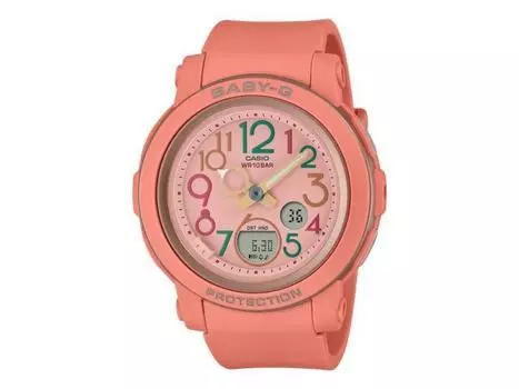 Женские часы CASIO BABY-G BGA-290PA-4AJF терракотового оранжевого цвета, аналоговые и цифровые, НОВИНКА