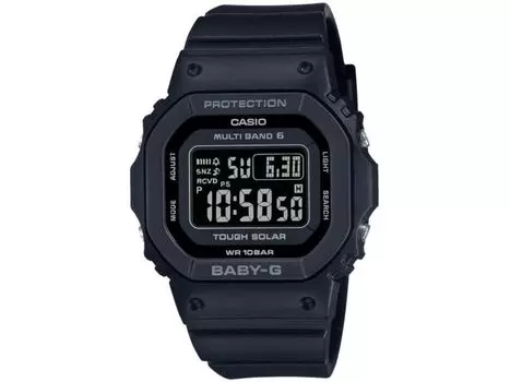 Женские часы CASIO Baby-G BGD-5650-1CJF с радиоприемником и черным полимерным ремешком на солнечной батарее, НОВИНКА