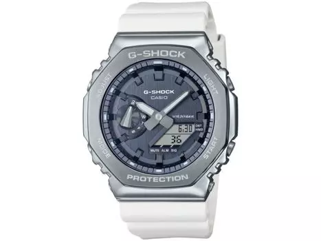 Женские часы CASIO G-SHOCK GM-2100WS-7AJF Precious Heart Selection, белые, НОВИНКА