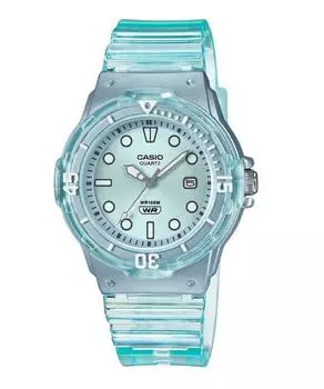 Женские часы Casio POP с аналоговым полимерным ремешком и синим циферблатом, полупрозрачные кварцевые LRW-200HS-2EV 100M синий