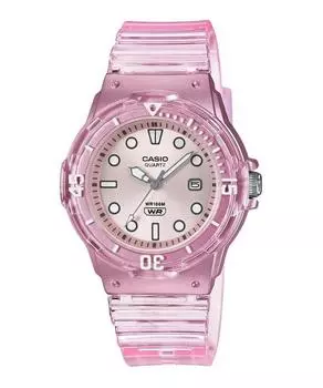 Женские часы Casio POP с аналоговым полимерным ремешком и серебряным циферблатом, полупрозрачные кварцевые LRW-200HS-4EV 100M серебряный
